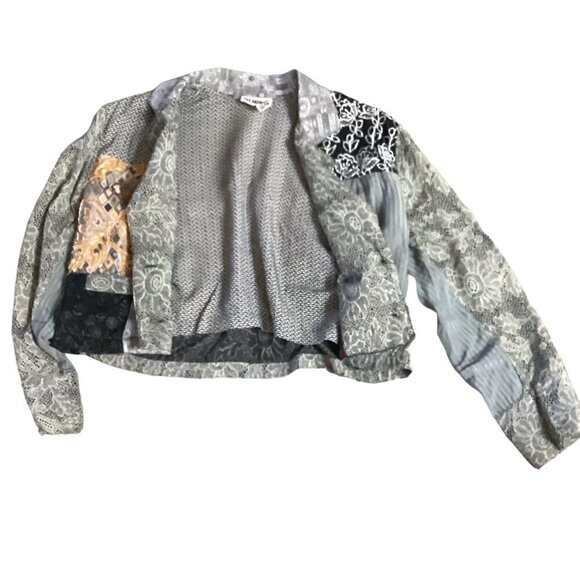 VTG Surya Beaded Embroidered Patchwork Cropped Jacket Sz M 184B - Picture 7 of 13